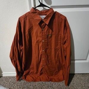 Columbia Sportswear Men's Long Sleeve Button Up Shirt Rust Orange Size XL
